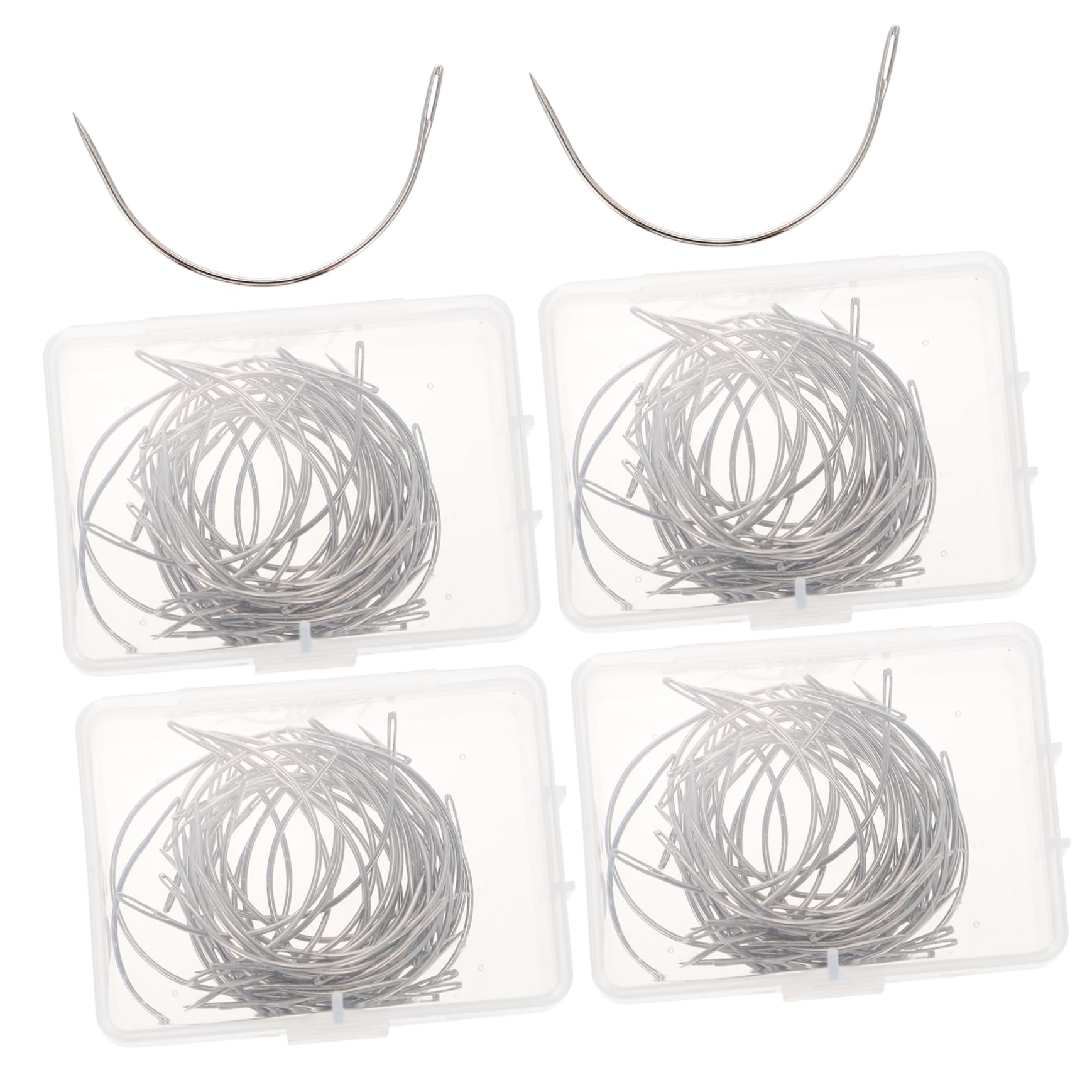 IWOWHERO Set of 200 Curved Needles Multi-Function Upholstery Needles C-Shape for Heavy Duty Sewing