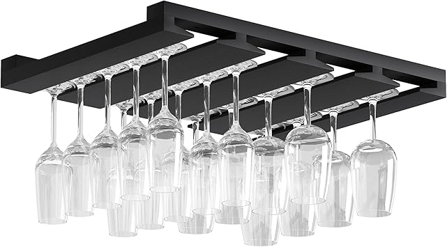 Rustic State Eze 4 Sectional Adjustable Wood Under Cabinet Wine Glass Rustic State Eze 4 Sectional Adjustable Wood Under Cabinet Wine Glass