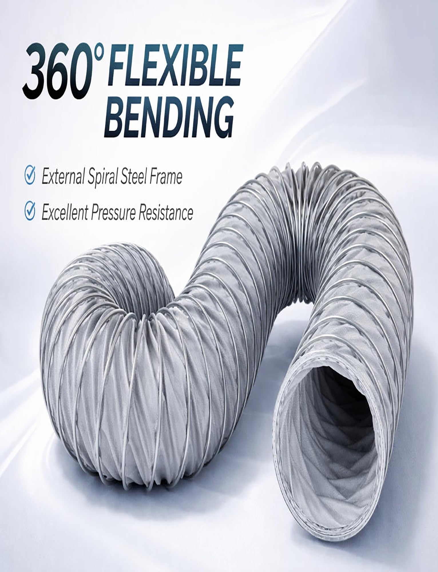 Manguera de ventilación resistente al calor, conducto flexible para escape de humo de caldera industrial, extracción de humos de soldadura, transferencia de aire, 5 m de longitud, 18 cm de diámetro