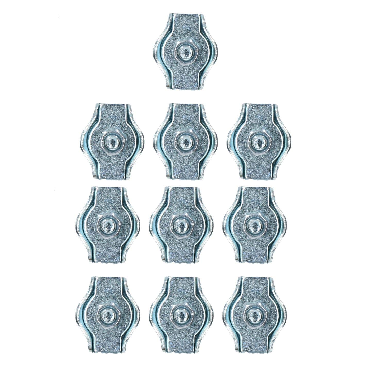 6mm Simplex Wire Rope/Cable Clamp Grips 10 Pack Zinc Plated