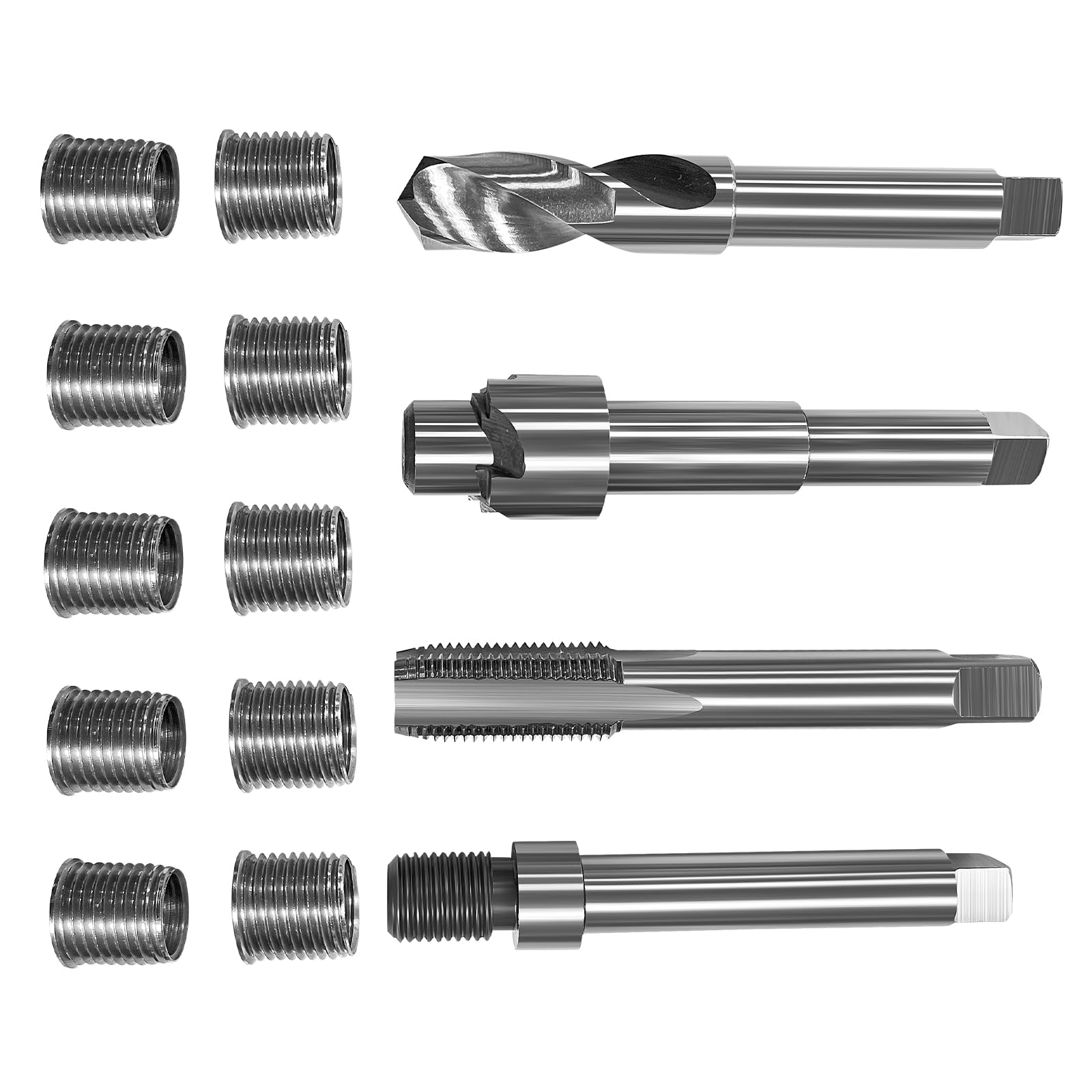 Kit de reparación de rosca métrica M14 x 1,5, 10 insertos de acero inoxidable de 16,2 mm