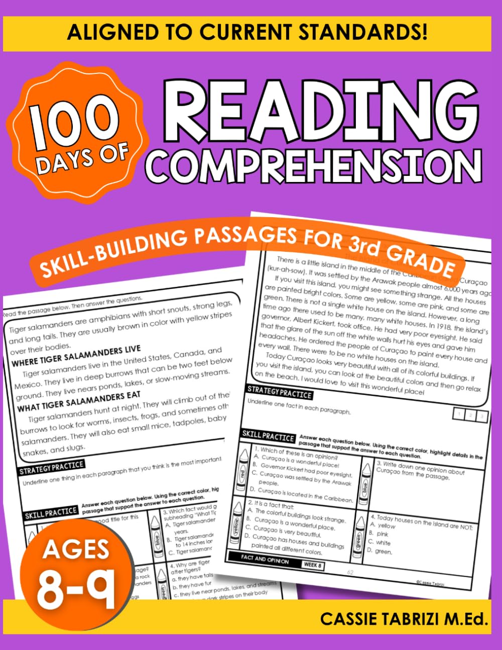 Reading Comprehension Workbook: Reading Comprehension 3rd Grade Ages 8-9, Grade 3 Reading Comprehension