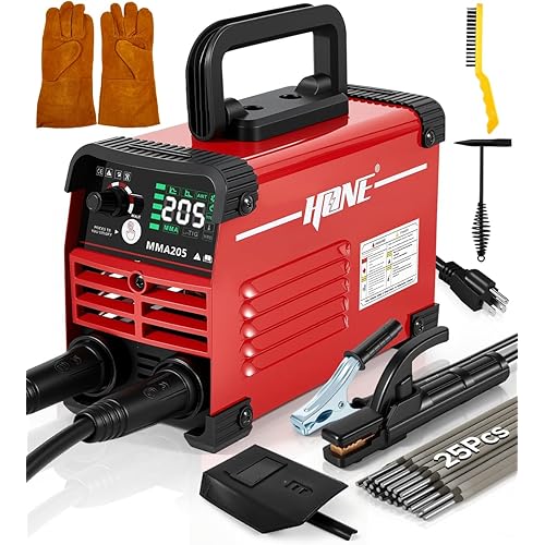 HONE Stick Welder 110v, Upgraded 205Amp Mini Welding Machine with Lift Tig Welding, IGBT Inverter Arc Welder Machine 110v with Hot Start Arc Force Anti-Stick VRD for 1/16"-1/8" Rod, Include 25 Rods.