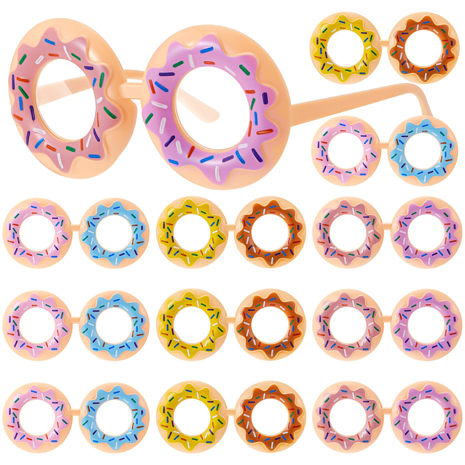 Copkim Donut Sunglasses for Kids Funny Donut Novelty Glasses for Party Decor Photo Booth Props Christmas party Gifts(12 Pairs)
