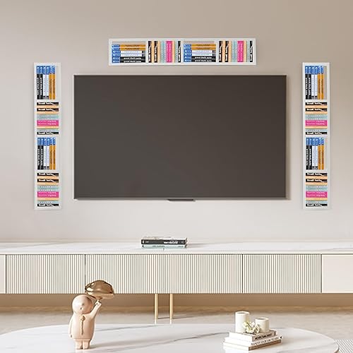 CNCEST Bastidores para CD, 3 piezas de 34 pulgadas, estante de almacenamiento de medios de 34 pulgadas, organizador de CD y DVD, estante de metal,