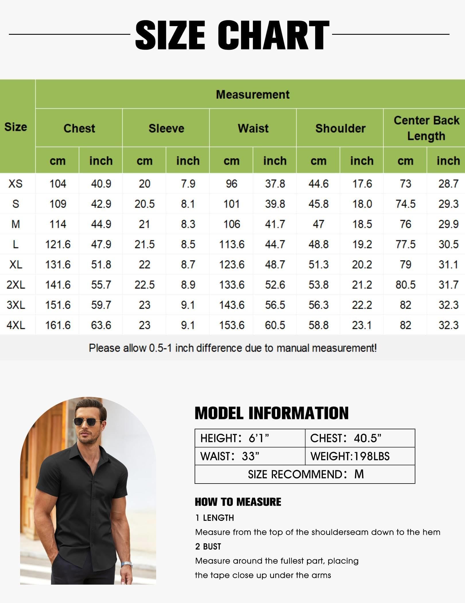 COOFANDY Herren Hemd Kurzarm Freizeithemd Bügelleichte Businesshemd Sommerhemd Regular Fit Kurzarmhemd Basic Shirt XS-4XL