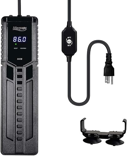 Marpros Calentador de tanque de peces, calentador de acuario de 60 a 120 galones con controlador digital de temperatura, tubo de titanio