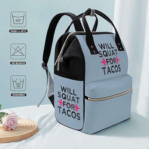 Miniatura 6 de Will Squat for Tacos Waterproof Mommy Backpack Large Capacity Nappy Bag Multifunction Travel Bag