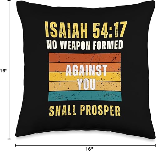 Miniatura 6 de Isaías 5417 Christian Faith Bible Scripture - Almohada inspiradora, 18 x 18 pulgadas, multicolor