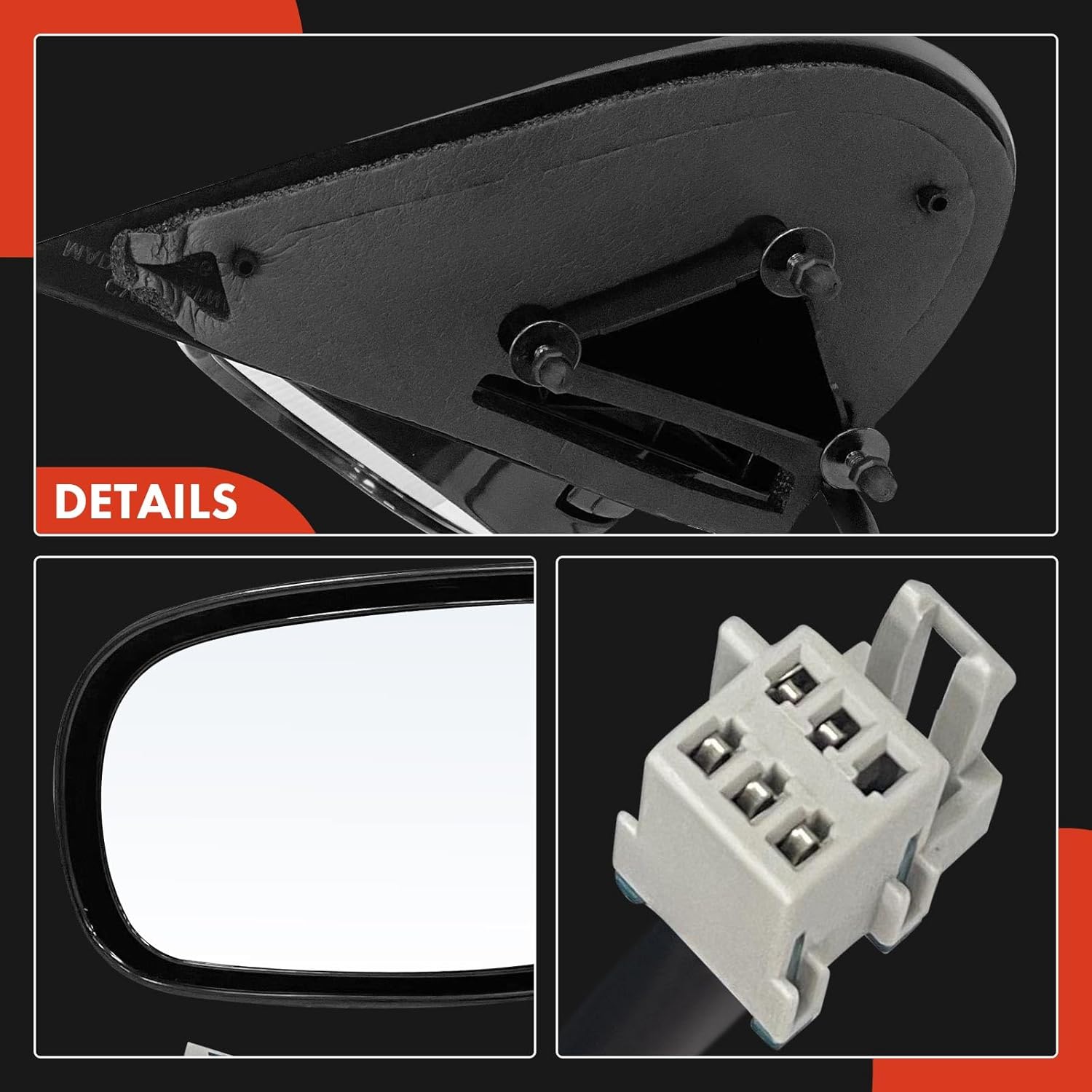 A-Premium Driver Side Power Door Mirror - Compatible with Chevrolet Venture 1999-2005 & Oldsmobile Silhouette 1999-2004 & Pontiac Montana 1999-2005 - Heated Manual Folding Black