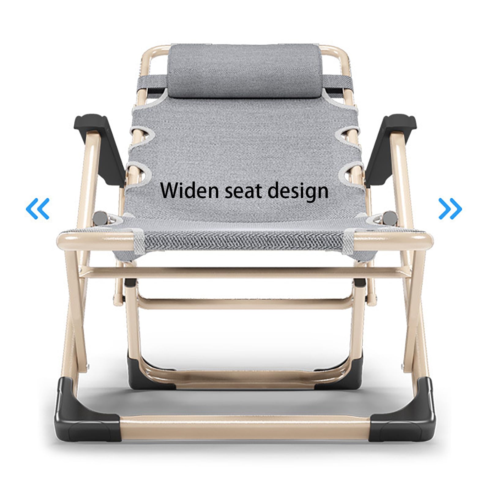 HUHJYUGE Tumbona Plegable Jardin, Ajustable Hamaca Reclinable Plegable Gravedad Cero, Silla Plegable Playa con Reposacabezas, para Exteriores, Playa, Césped, Camping, Piscina