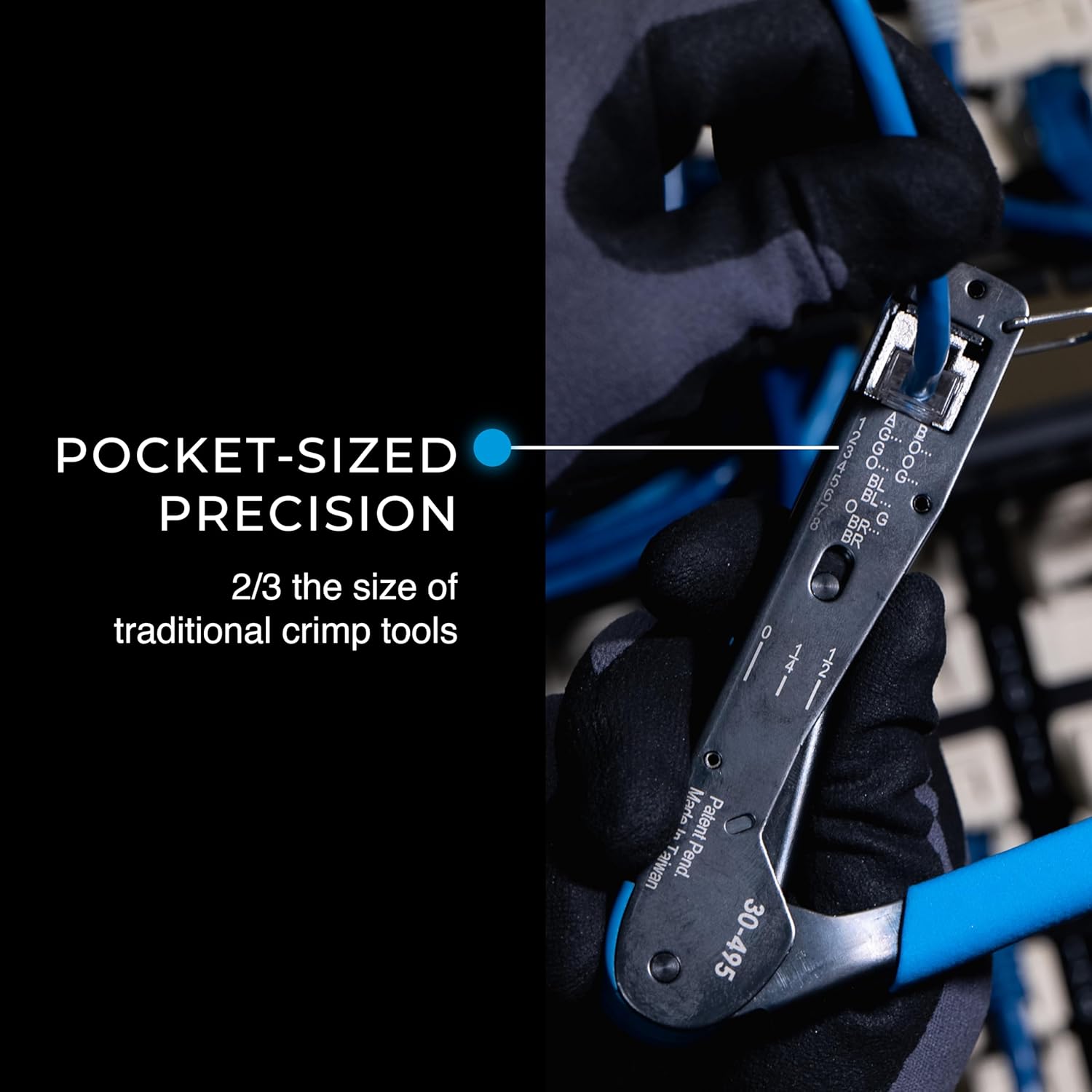 IDEAL Electrical 30-495 FT-45 Feed-Thru Modular Plug Crimp Tool for CAT5e, CAT6, CAT6A RJ-45 Connectors, 5 1/2 in., 1 Crimper