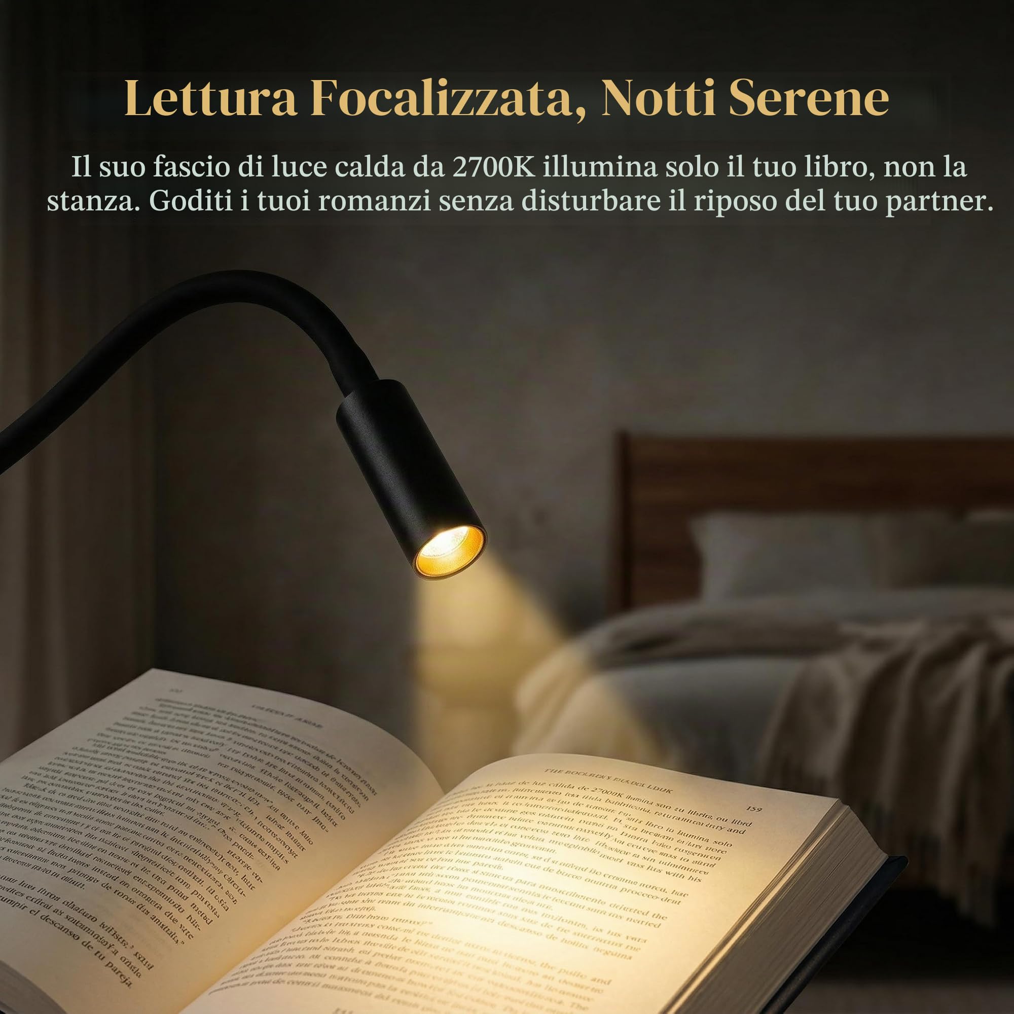 BARCELONA LED Applique da parete “Artin USB+USBC” con paralume E27, faretto LED orientabile 3W, mensola in legno e design moderno per camera da letto, testiera e hotel, Nero