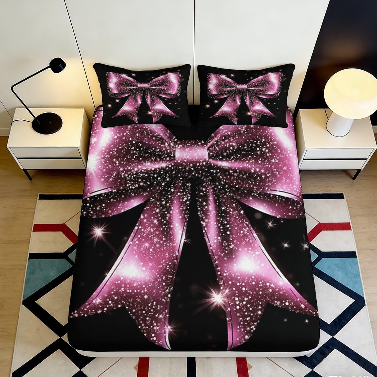 3D Printed Crown Couple Fitted Sheet Microfiber Deep Pocket Bedroom Decor King Queen Mattress Fitted Cover Washable 200x200x25cm