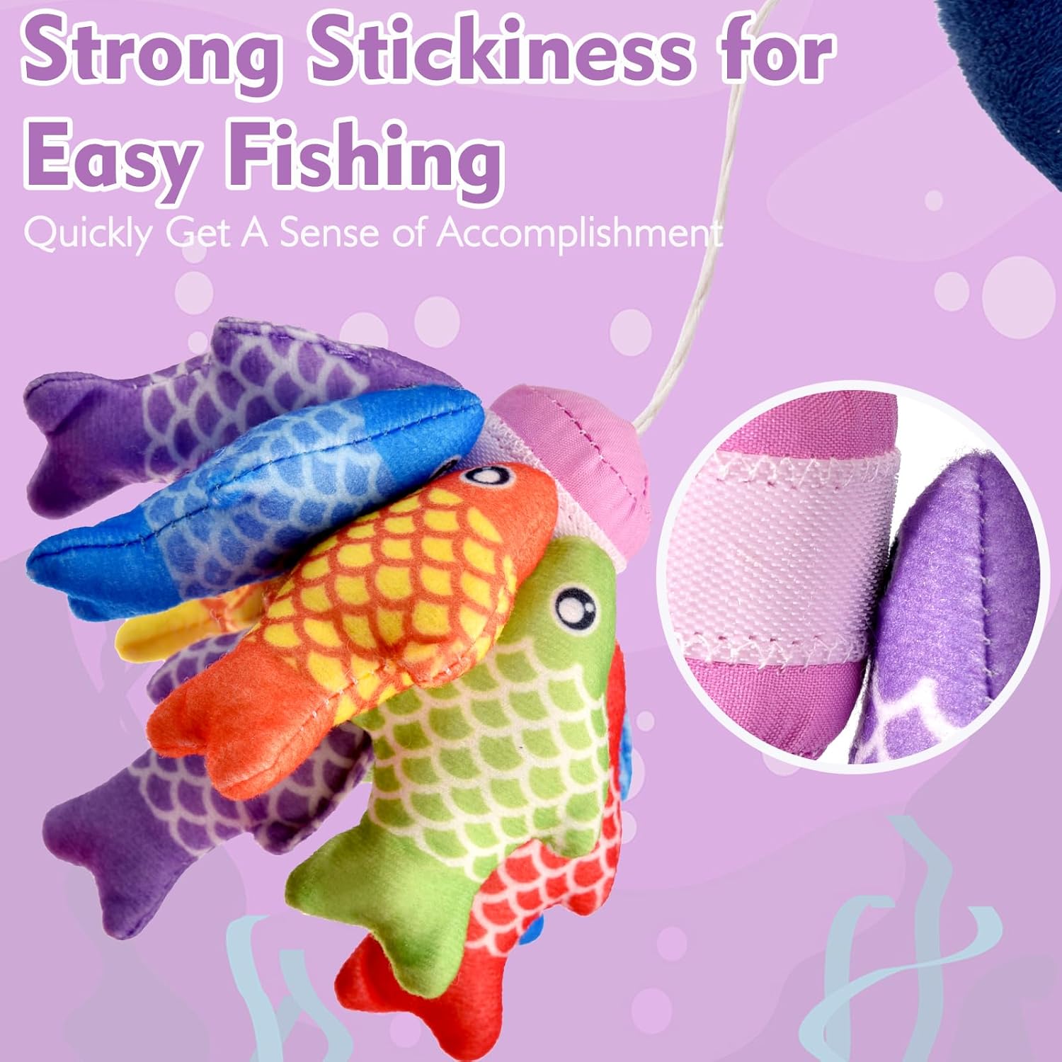 Montessori Toys for 1 Year Old Girl Gifts, Pink Cloth Fishing Toy for Toddler 1-3, Fine Motor Skills Toy Sorting Learning Baby Toys 6-12-18 Months, Toddler Toys for Baby Easter Gifts