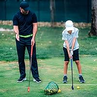 Vista 4 de Putter de golf ajustable, juego de mini golf - 2 palos de golf para niños con 6 pelotas de golf y 2 tazas con bandera, putter bidireccional