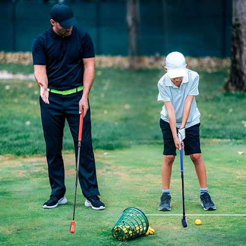 Miniatura 4 de Putter de golf ajustable, juego de mini golf - 2 palos de golf para niños con 6 pelotas de golf y 2 tazas con bandera, putter bidireccional para