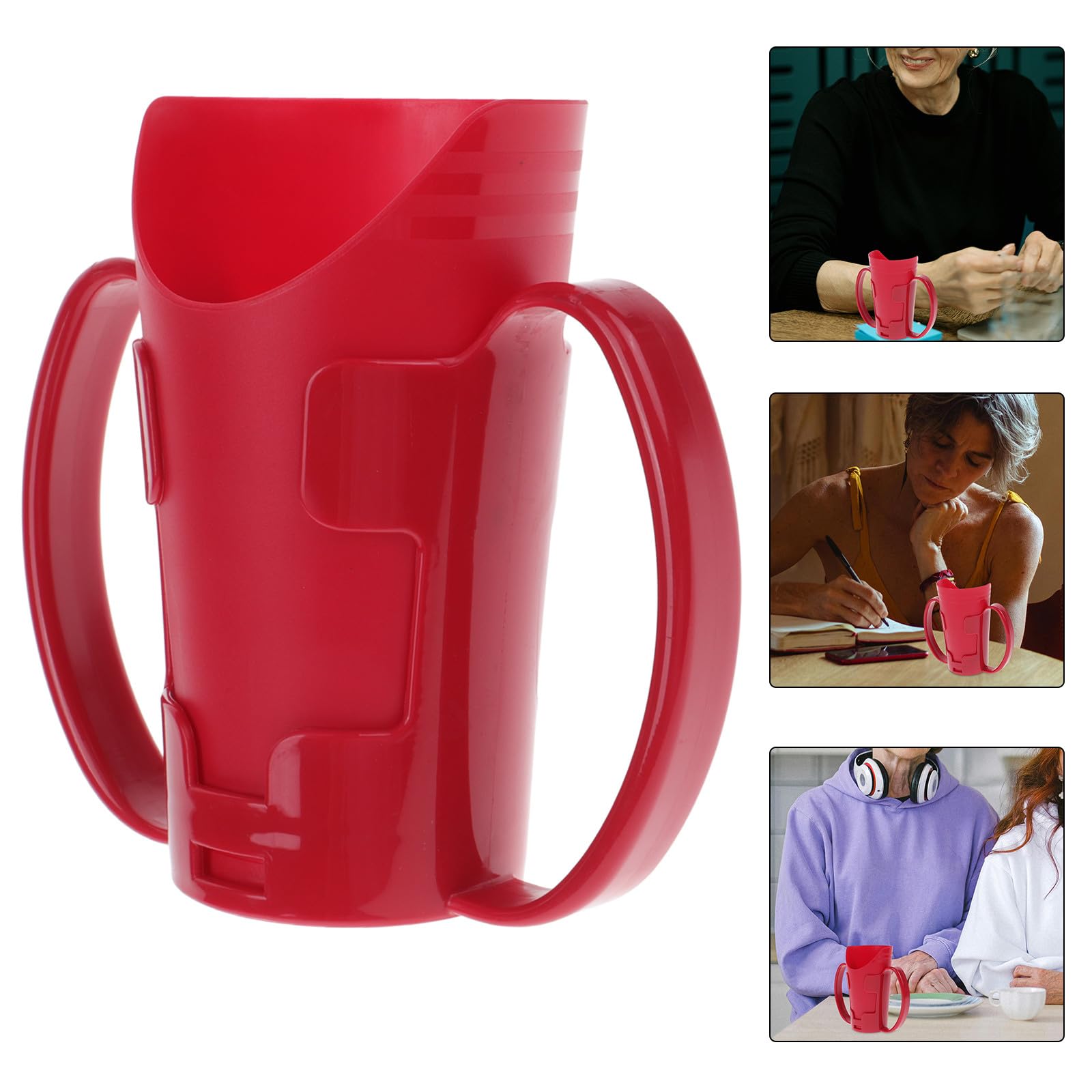 Vaso para Ancianos Diseño Inclinado y Ligero de Plástico, Taza Práctica Antiderrame para Pacientes y Mujeres Embarazadas en Cuidado Diario