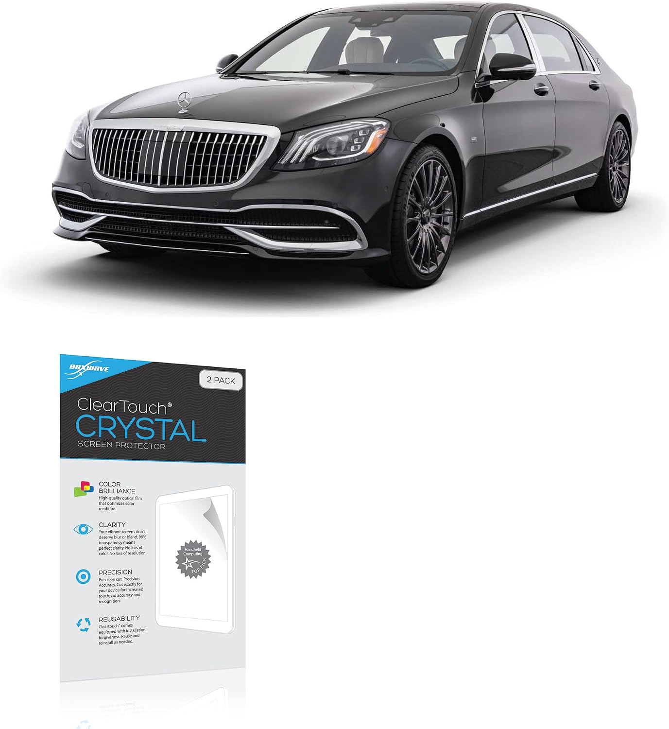 BoxWave Screen Protector Compatible with Mercedes-Benz 2025 Maybach S-Class Sedan Instrument Display (12.3 in) - ClearTouch Crystal (2-Pack), HD Film Skin - Shields from Scratches