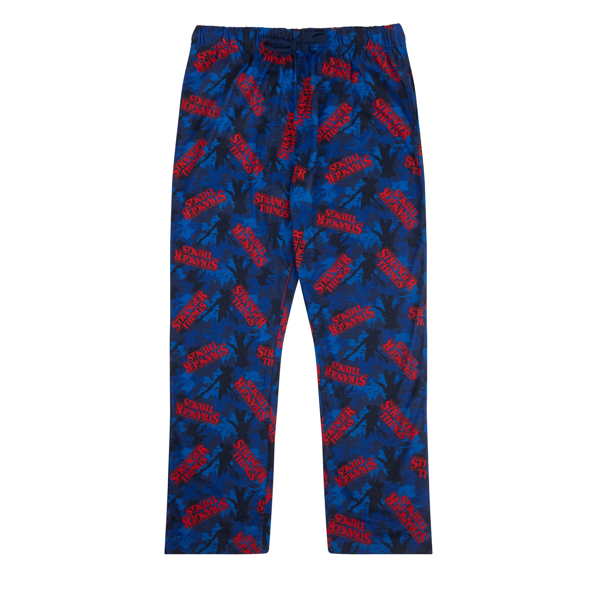 bromilow & wood Stranger Things 100% Cotton Mens Lounge Trousers All Over Print Pyjama Bottoms, Demogorgon, Blue-picture-17