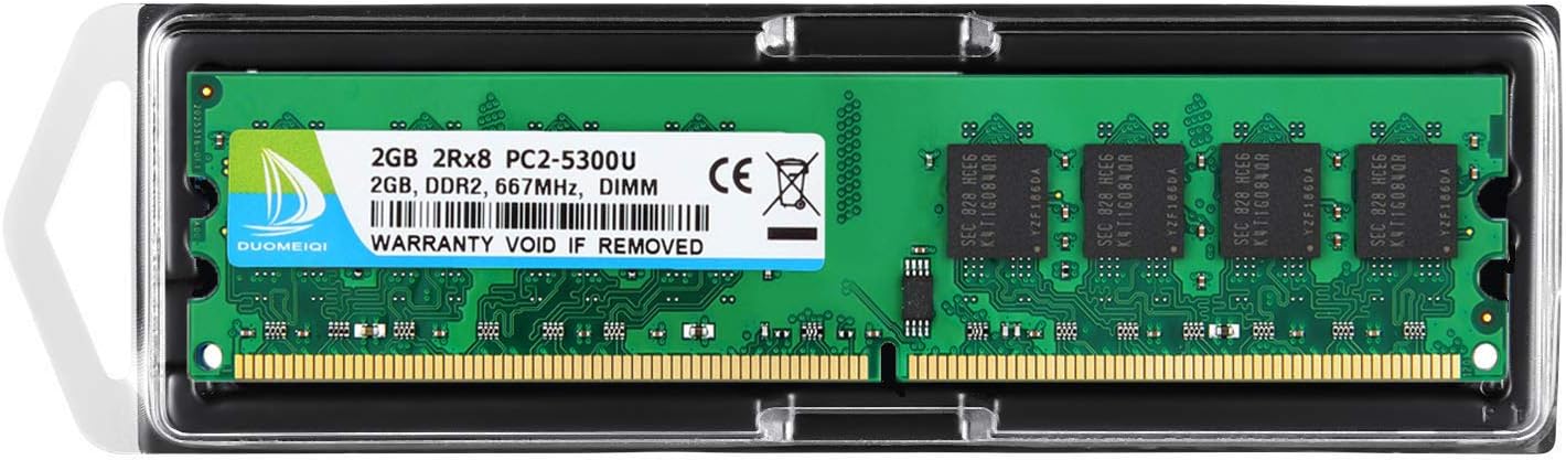 DUOMEIQI 4GB Kit ( 2 X 2GB ) 2RX8 DDR2 667MHz DIMM PC2-5300 PC2-5400 PC2-5300U CL5 1.8v 240 PIN 5300U Non-ECC Unbuffered Desktop Memory RAM Module Compatible with Intel AMD System