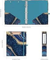 Vista 213 de Ospelelf Mini 3 Ring Binder, 2 Inch, Cute Pink Marble Binder for 5.5" x 8.5" with 5 Tab Dividers, File Folder Labels and Low Profile Clipboards