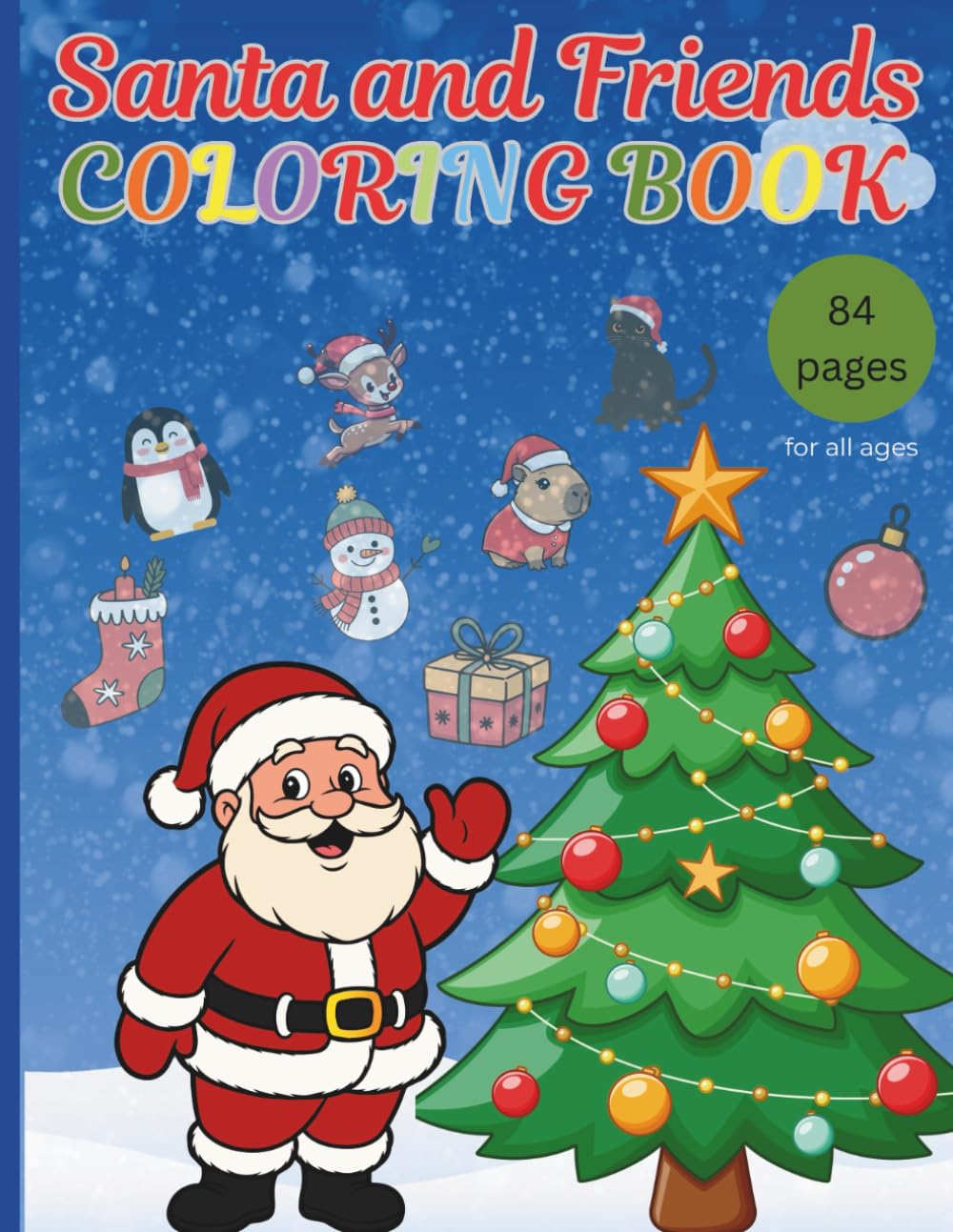 Santa and friends: Christmas animals coloring book
