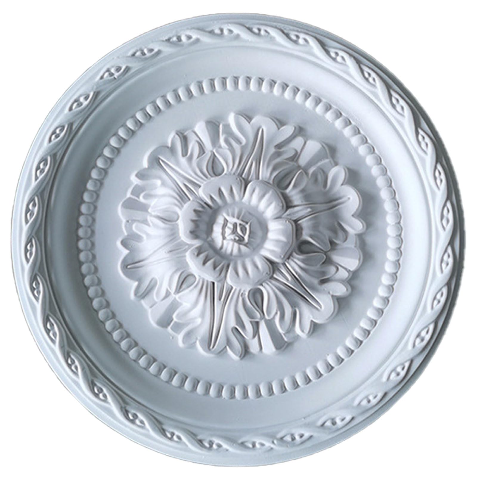 Foelanne White N White Round Pu Ceiling Medallion, Multiple Sizes 24.5-67Cm(,30.5Cm)