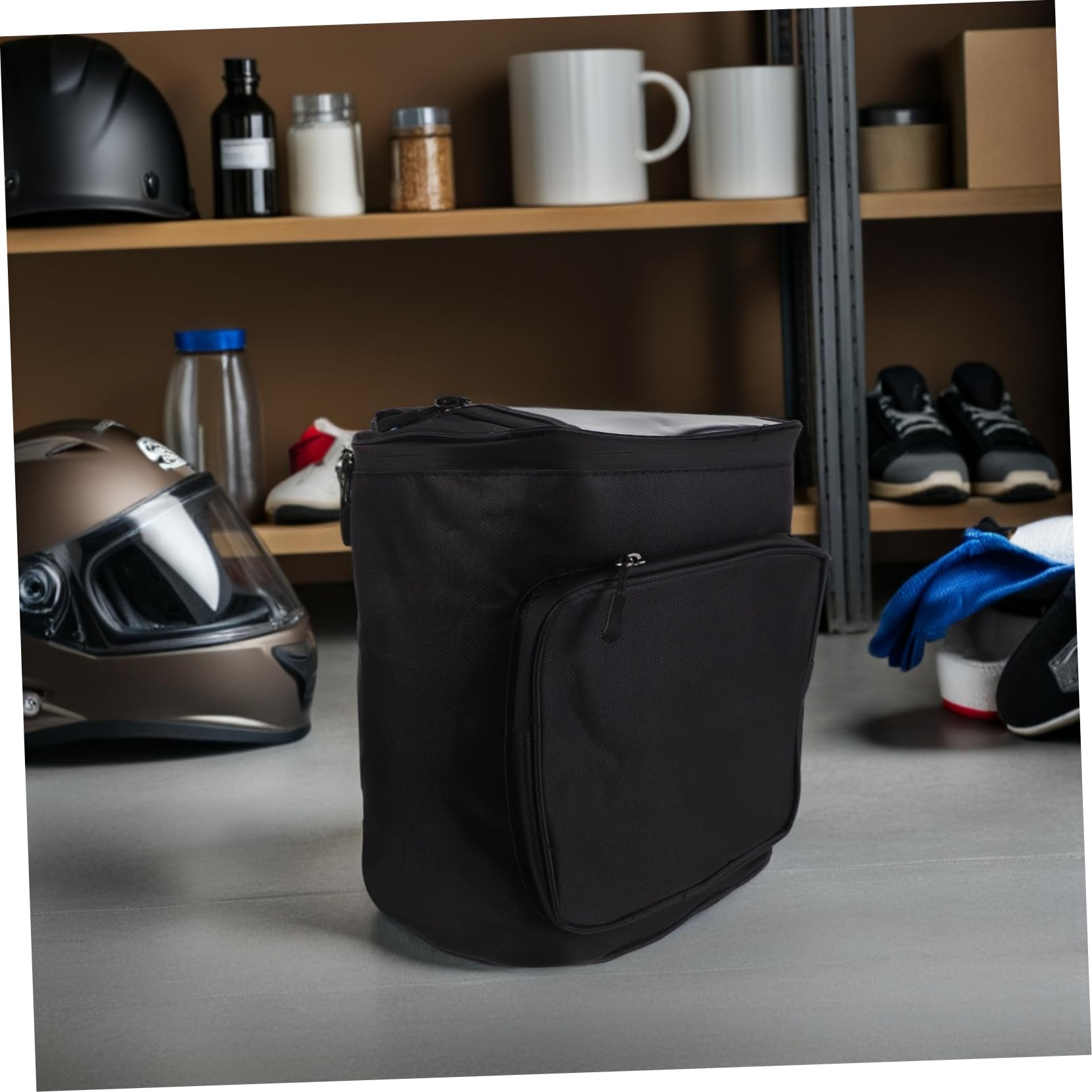 Borsa da Manubrio per Bici Elettrica 17l Oxford 600d | Nera, Tasca Frontale ad Accesso Rapido, Fissaggio Sicuro, Compatibilità per Riding