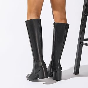 Amazon.com: Women's Knee High Boots,Round Toe Stretchy