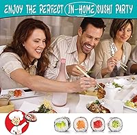 Vista 7 de Kit de fabricación de sushi SmileTools, juego de 22 piezas para principiantes con libro guía, bazuca, cuchillo, estera, cortador de aguacate