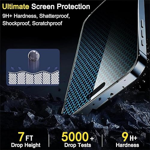 Miniatura 8 de Ferilinso Paquete de 4 protectores de pantalla para iPhone 15 Pro Max, con 4 protectores de lente de cámara de vidrio templado, compatible con
