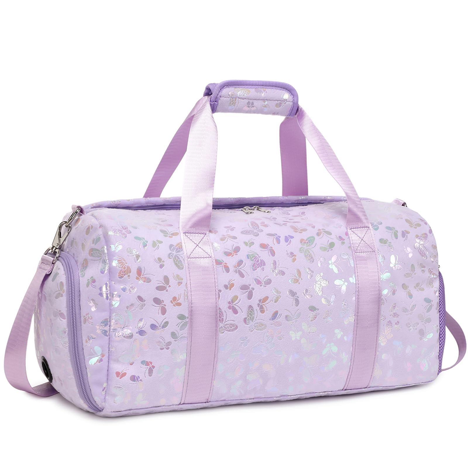 Plüsch Sporttasche Kinder Mädchen Schmetterling Reisetaschen Kinder Madchen Schulsporttasche Mädchen 25L Kindertasche für Reisen Sport Gymnastik Tanz
