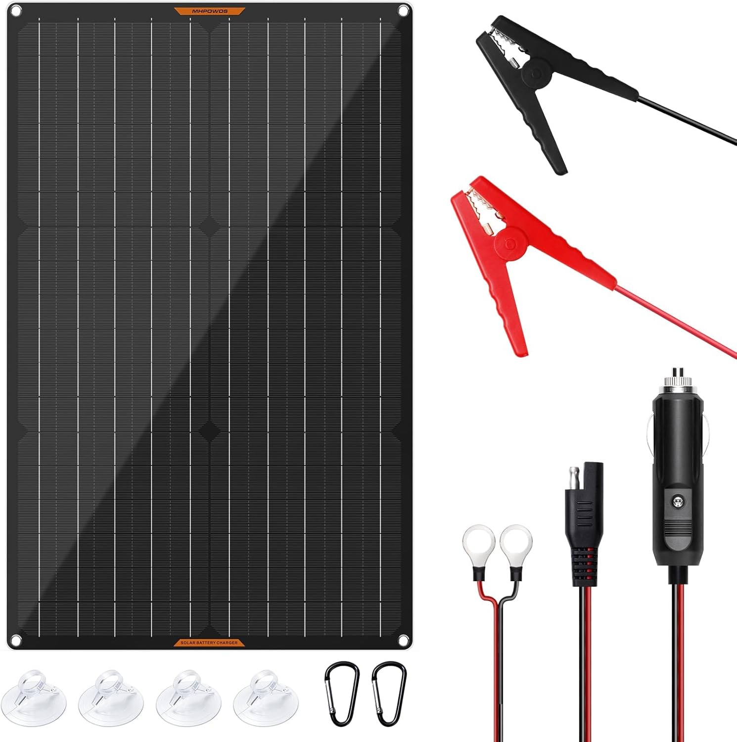 Solar Panel 30W 12V Solar Car Battery Charger Portable Waterproof Solar Power Battery Trickle Charger Maintainer with Alligator Clip