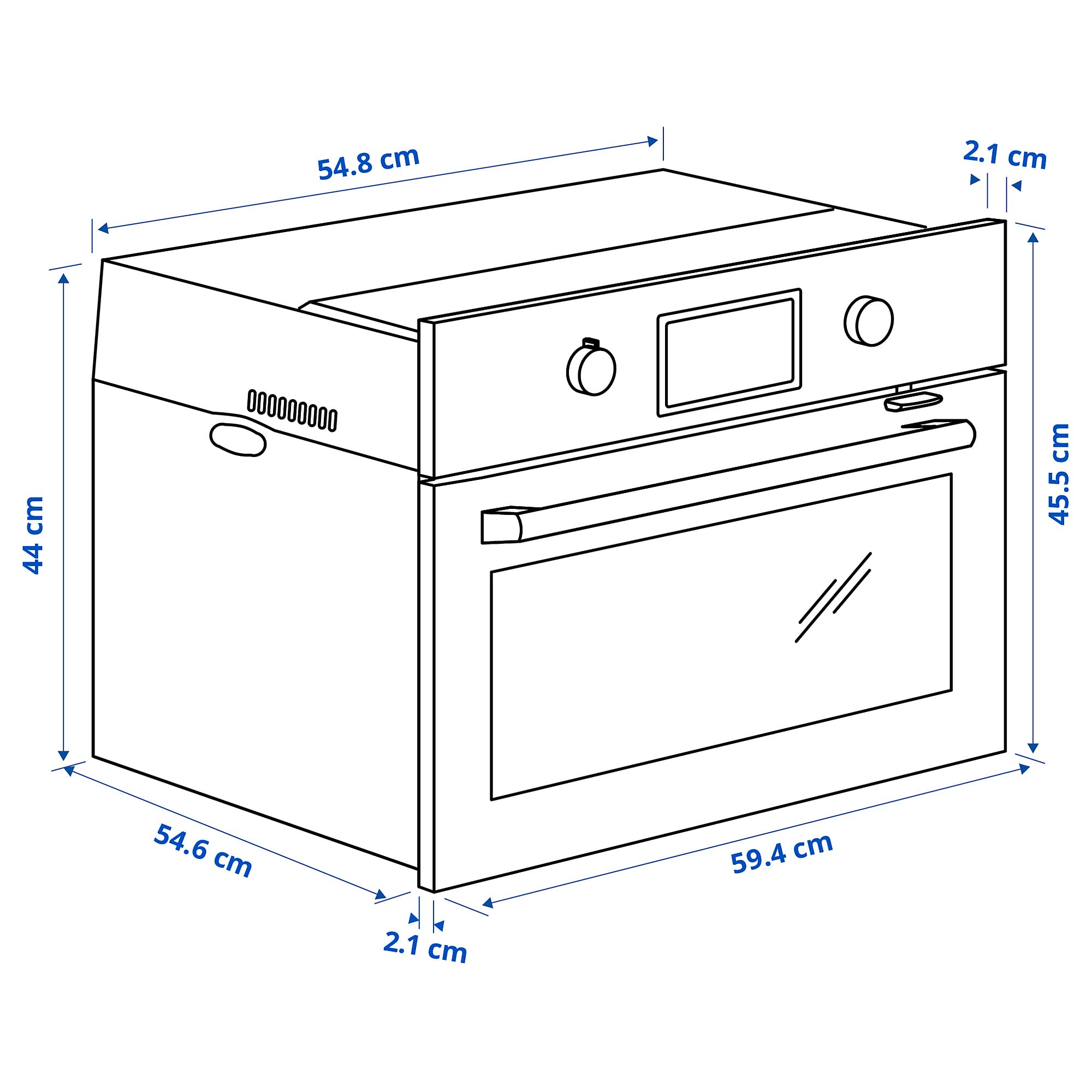 Forneby Forno a microonde combinato con aria forzata, 500 nero