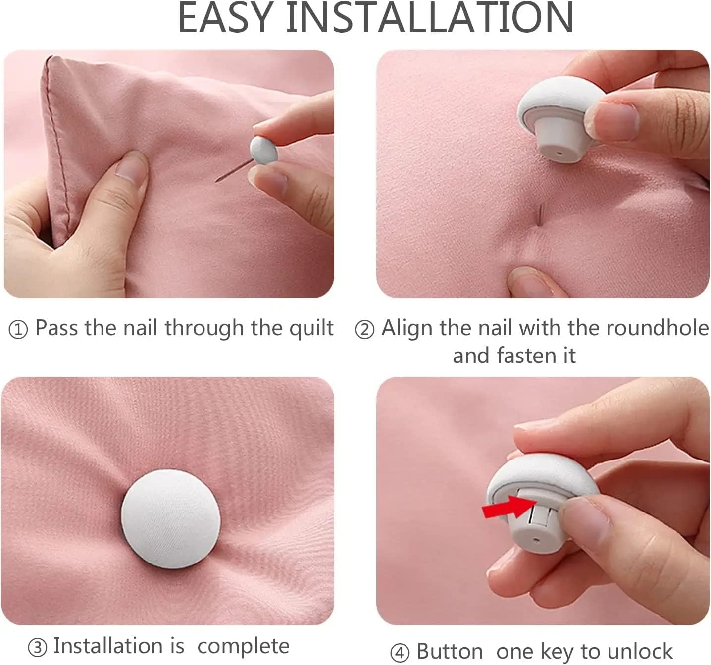 Netram Store Bed Sheet Clips Duvet Cover Holder Non-Slip Fixator with One-Key Unlock for Comforter Blanket Curtain Socks Mattress Organizer (Pieces 12 Grey) 3