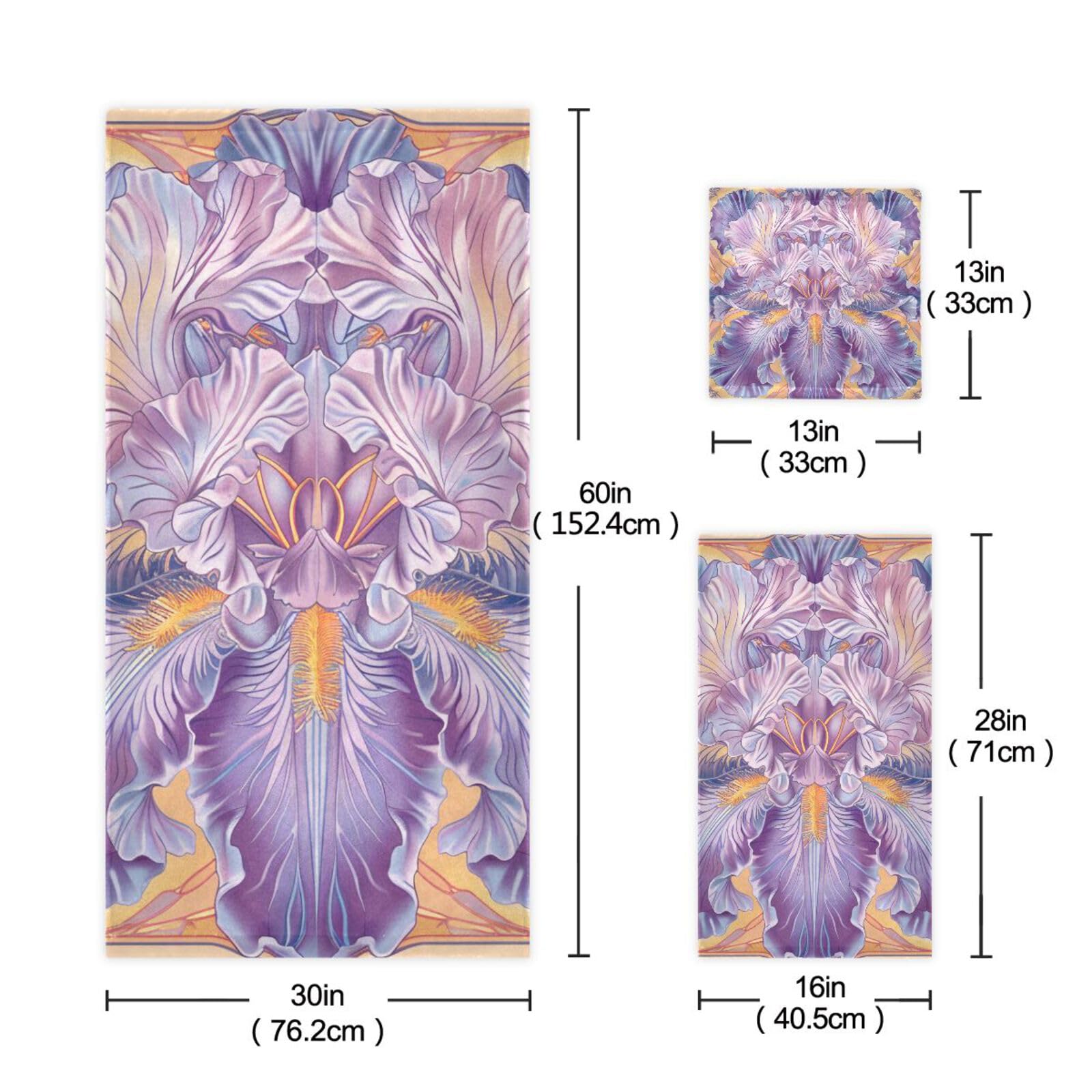 Set di 3 asciugamani morbidi in stile bohémien con fiori e fiori, 1 asciugamano da bagno, 1 asciugamano per mani, 1 panno per la casa, cucina e famiglia
