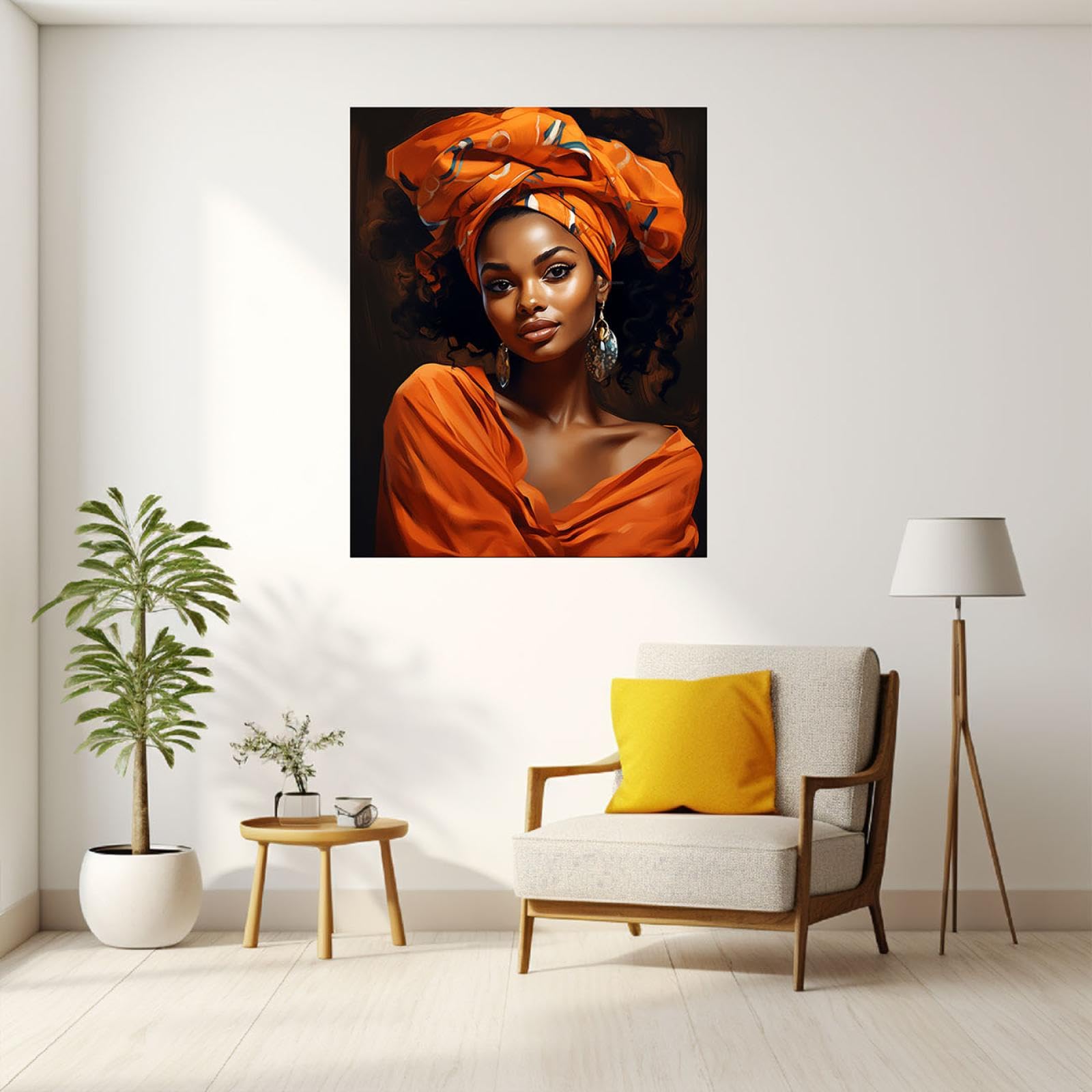 Amazon.co.jp: JOSUE アフリカの女性 絵画 キャンバス, 黒人少女 黒