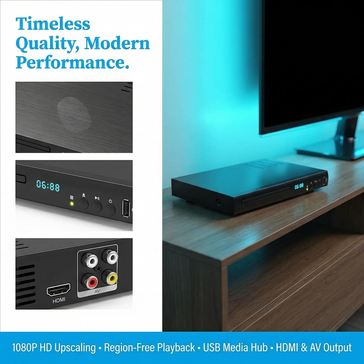 Blu Ray Player, 1080P Blue Ray DVD Player Full HD, Bluray Disc A 1, DVD Player Region Free, HDMI & AV Cable Included 3 71DzlyLpdLL. AC SL1500