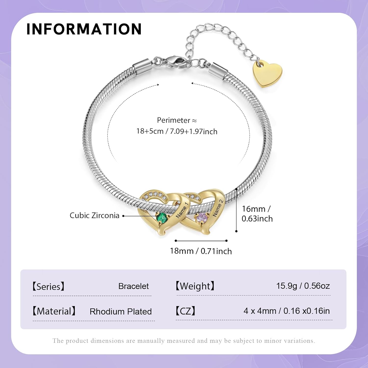 Birthstone Bracelets for Women - Personalized Mothers Bracelet with Birthstone Engraved 1-5 Names Mothers Day Bracelet Customized Christmas Gifts for Women Mom - Image 3