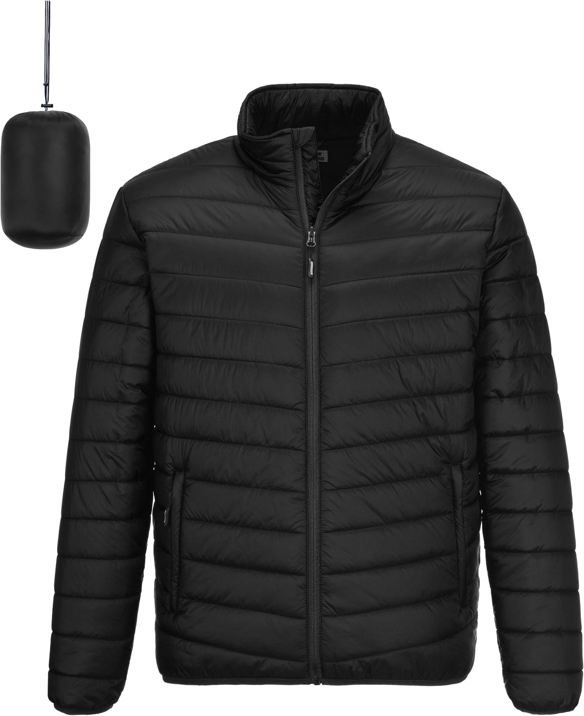 Men's Lightweight Packable Puffer Winter Jacket Insulated Puffy Coat for Snow Ski Hiking Travel