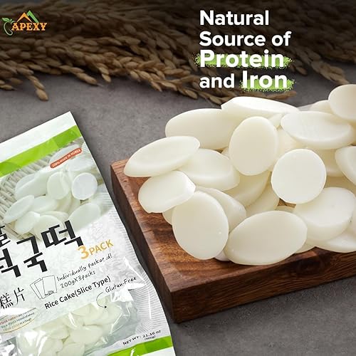 Miniatura 5 de Apexy Pastel de arroz coreano Tteokbokkik, Tteok Masticable, auténtico aperitivo de comida callejera coreana, perfecto con queso y fideos ramen, sin