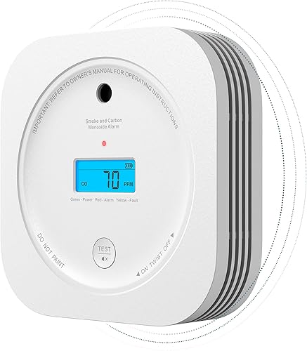 Vista 15 de AEGISLINK Detector de monóxido de carbono y humo interconectado, detector de humo y CO alimentado por batería, alarma inalámbrica interconectada