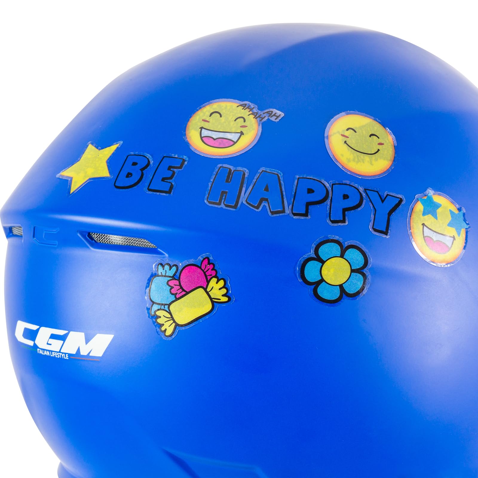 CGM Casque Open Face Young, 261A Mini Mono Bleu Mat, YXL (53-54cm)