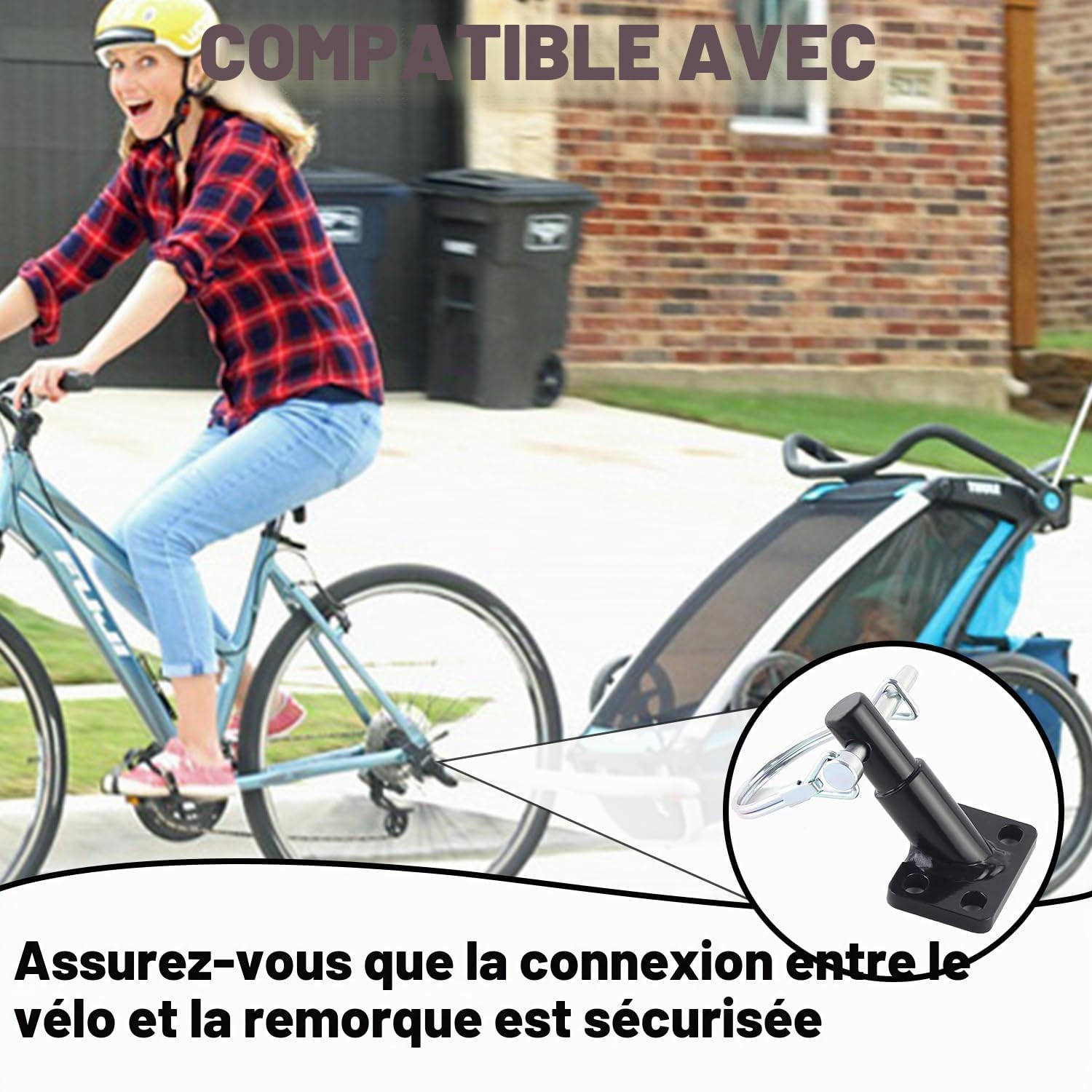 Attelage de Remorque de Vélo Universel Connecteur pour Remorques