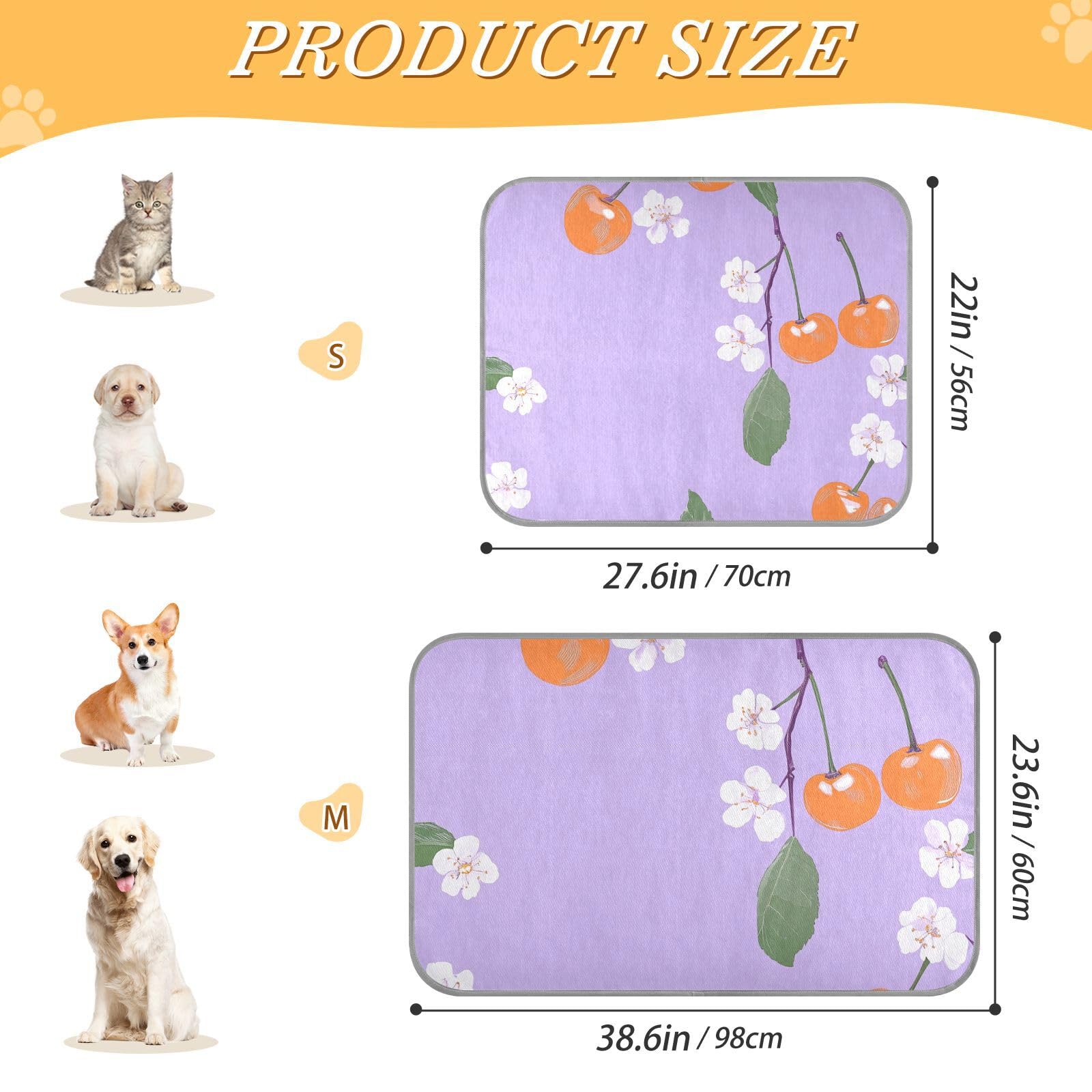 siphylline Art Surinam Cherry Fruit Purple Summer Cooling mat for Cats Self Cooling cat Blankets for Indoor s for Cats Outdoors Non-Electric cama Fria para perro S