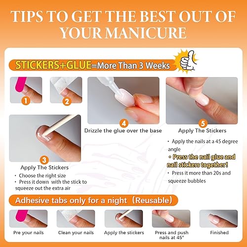 Miniatura 8 de KQueenst - Uñas postizas largas a presión para Halloween, color rosa mate, francesas, con brillantina, tela de araña de sangre y calavera, cobertura