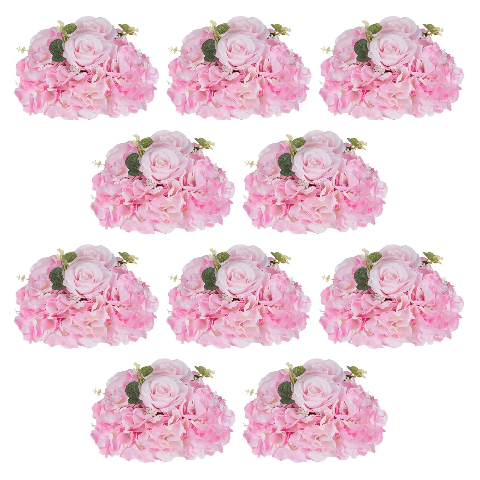 wedding flowers flower balls for centerpieces - 10 pcs artificial rose balls, small fake flower ball, silk hydrangea floral ball, arrangement bouquet for wedding tables, party, home decor, pink