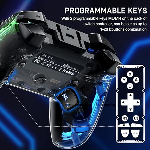 Miniatura 4 de Controlador de interruptor compatible con Nintendo Switch ControllerOLEDLite, controlador Switch Pro para PCAndroidiOS, controladores de interruptor