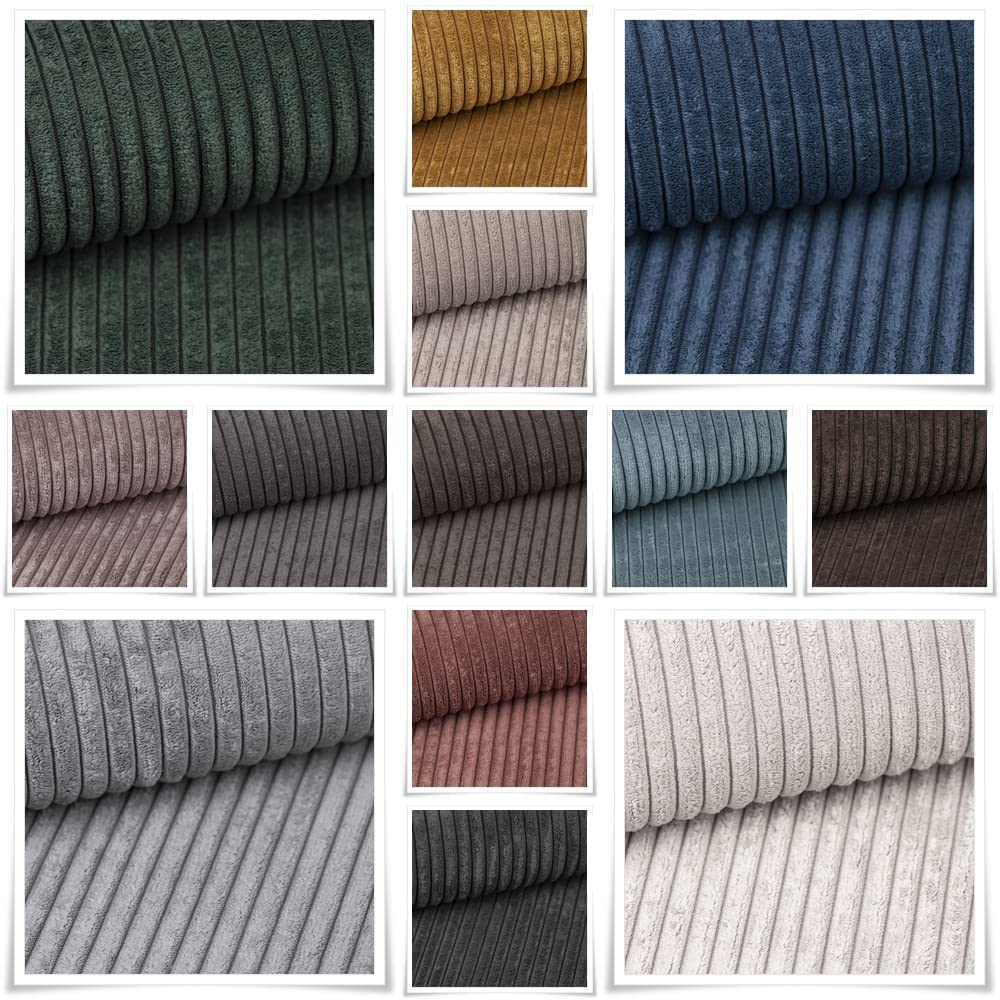 Fabreco - CORDSTOFF Polsterstoff Meterware - Stoff Meterware (500cm x 142cm) | 380 g/m2 | POSTON Dekostoff Breitcord - Polsterstoff Möbelstoff - Möbelstoffe: Cord Stoff für Sofa & Stühle (Lila)